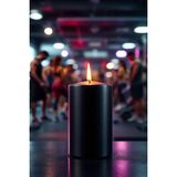 Scented Candle El Işçiliği Hand Made Kütük Silindir Mum Siyah Renk 5 cm Genişlik 12,5 cm Uzunluk Kahve Aroması Kokulu - 12,5 cm Kahve