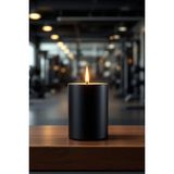 Scented Candle El Işçiliği Hand Made Kütük Silindir Mum Siyah Renk 5 cm Genişlik 12,5 cm Uzunluk Vanilya Kokulu - 12,5 cm Vanilya