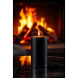 Scented Candle El Işçiliği Hand Made Kütük Silindir Mum Siyah Renk 5 cm Genişlik 15 cm Uzunluk Kahve Aroması Kokulu - 15 cm Kahve