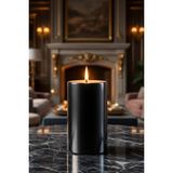 Scented Candle El Işçiliği Hand Made Kütük Silindir Mum Siyah Renk 5 cm Genişlik 15 cm Uzunluk Sandal Ağacı Kokulu - 15 cm Sandal Ağacı
