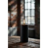 Scented Candle El Işçiliği Hand Made Kütük Silindir Mum Siyah Renk 5 cm Genişlik 20 cm Uzunluk Sandal Ağacı Kokulu - 20 cm Sandal Ağacı
