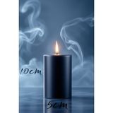 Scented Candle El Işçiliği Hand Made Kütük Silindir Mum Siyah Renk 5 cm Genişlik 20 cm Uzunluk Vanilya Kokulu - 20 cm Vanilya