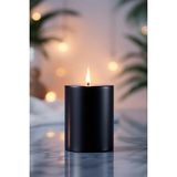 Scented Candle El Işçiliği Hand Made Kütük Silindir Mum Siyah Renk 5 cm Genişlik 25 cm Uzunluk Sandal Ağacı Kokulu - 25 cm Sandal Ağacı