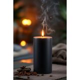 Scented Candle El Işçiliği Hand Made Kütük Silindir Mum Siyah Renk 5 cm Genişlik 25 cm Uzunluk Vanilya Kokulu - 25 cm Vanilya