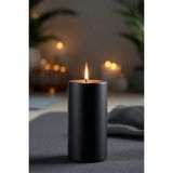 Scented Candle El Işçiliği Hand Made Kütük Silindir Mum Siyah Renk 5 cm Genişlik 30 cm Uzunluk Gül Kokulu - 30 cm Gül