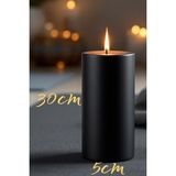Scented Candle El Işçiliği Hand Made Kütük Silindir Mum Siyah Renk 5 cm Genişlik 30 cm Uzunluk Kahve Aroması Kokulu - 30 cm Kahve