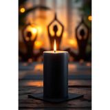 Scented Candle El Işçiliği Hand Made Kütük Silindir Mum Siyah Renk 5 cm Genişlik 30 cm Uzunluk Sandal Ağacı Kokulu - 30 cm Sandal Ağacı