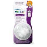 Scf044/27 Natural Biberon Emziği, 4 Delik, 6 Ay , 2'Li
