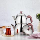 Schafer Alexa Çaydanlık Takımı Rosegold Renk Kulplu Aile Boy Çaydanlık Takımı