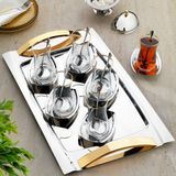 Schafer Allure Çelik Çay Seti 40 Parça-Gold - Altın - 0 - 499 ml