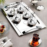 Schafer Allure Çelik Çay Seti 40 Parça-Gümüş - 12 Kişilik Çay Seti 40 Parça