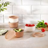 Schafer Ashley 4 Lü Yuvarlak Mini Saklama Kabı-krem Krem