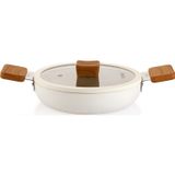 Schafer Ceramoni Krem 22 cm Seramik Kapaklı Sahan