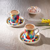 Schafer Diamond 2 Kişilik Kahve Fincan Takımı 4 PARÇA-ASORTI01 - 2 Kişilik Fincan Takım - 001-Renkli