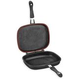 Schafer Diva Double İkili Ayrılabilir Grill Pan Kare Çift Taraflı Tava 2 Parça Siyah
