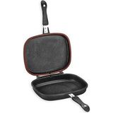 Schafer Diva Ikili Ayrılabilir Tava Grill Pan Kare Çift Taraflı 2 Parça Siyah - 34 cm