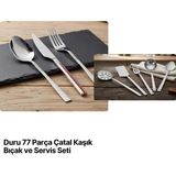 Schafer Duru 77 Parça Çatal Kaşık Bıçak Takımı 11001-GUM01 - Gri
