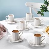 Schafer Evelynn 6 Kişilik Kahve Fincan Takımı 12 Parça-non03 Beyaz