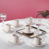 Schafer Evelynn 6 Kişilik Kahve Fincan Takımı 12 PARÇA-PLATIN03 - Beyaz - 0 - 200 ml