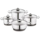 Schafer Flat Inox 8 Parça Çelik Tencere Seti