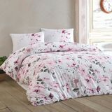 Schafer Flora Çift Kişilik Nevresim Takımı-4 Prç - 200 x 220 cm - Pembe - Beyaz