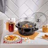 Schafer Fry Çıtır Kızartma Tenceresi 22 CM 3 Parça Siyah 1S214-21008-Siy01