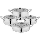 Schafer Galaxy Çelik Tencere Seti 8 Parça-Inox - 18 - 20 -24 - 26 cm