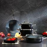 Schafer Gastronomie Master Seramik Derin Tencere 24 Cm-siyah/gri
