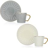 Schafer Glossy 2 Kişilik Kahve Fincan Seti 4 PARÇA-ASORTI05 - Gri