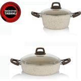 Schafer Granit 24 cm Karnıyarık Tava ve 20 cm Derin Tencere