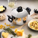 Schafer Gurme Süzgeçli Makarna Tenceresi 2 Parça Gümüş Çelik 22 cm Derin Tencere