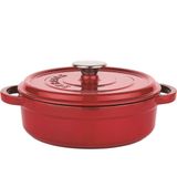 Schafer Guss Chef Döküm Basık Tencere 24 Cm 2 Parça Kırmızı