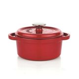 Schafer Guss Chef Döküm Derin Tencere 20 Cm 2 Parça Kırmızı