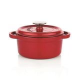 Schafer Guss Chef Döküm Derin Tencere 24 Cm 2 Parça Kırmızı