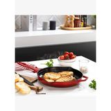 Schafer Guss Chef Döküm Yuvarlak Grill Tava 28 Cm 1 Parça-Kırmızı