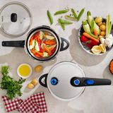 Schafer Gusto Chef 2 Li Düdüklü Tencere Seti 4+7 L 4 Parça-Inox - Gri