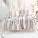 Schafer Home Costa Ipliği Boyalı Tek Kişilik Nevresim Takımı 3 Parça-Bej - 160 x 220 cm