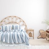 Schafer Home Costa Ipliği Boyalı Tek Kişilik Nevresim Takımı 3 Parça-Indigo - 160 x 220 cm