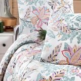 Schafer Home Gardenya Çift Kişilik Nevresim Takımı 4 Parça - Açık Mavi - Pembe - 200 x 240 cm