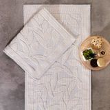 Schafer Home Leaf 2 Li Banyo Paspası-Ekru - ikili banyo paspası