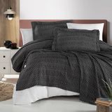 Schafer Home Soren 3 Parça Yatak Örtüsü Seti 230X240 -Siyah - 230 x 240 cm