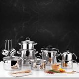 Schafer Jewel 18 Parça Çelik Tencere Takımı Inox - Siyah