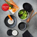 Schafer Lucas Siyah Çelik Karıştırma Kabı 9 Parça 16-20-24 cm Çok Amaçlı Kullanım