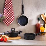 Schafer Mini Piccola Derin Tencere 14CM+TAVA14+KAÇEROLA14CM-4 Parça - Siyah