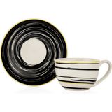 Schafer Mixed 2 Kişilik Kahve Fincan Seti 4 Parça-Beyaz/siyah - 90 ml
