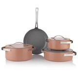 Schafer Moonlight Rosegold 7 Parça Seramik Tencere Seti