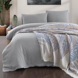 Schafer Nature Müslin Yatak Örtüsü Nevresim Seti 5 Parça-Mavi - 200 x 220 cm