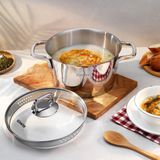 Schafer New Stahl Çelik Tencere 20 cm 2 Parça-Inox - Gümüş - 20cm Çelik Tencere