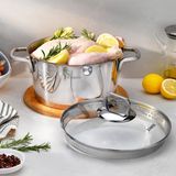 Schafer New Stahl Çelik Tencere 24 cm 2 Parça-Inox - Gümüş - 24 cm Çelik Tencere