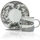 Schafer Noble 12 Parça Gümüş 01 Kahve Fincan Takımı